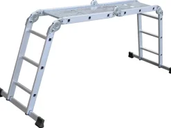 Leitern|Klapptritte^Mehrzweckleiter vierteilig 4 x 3 Sprossen Arbeitshöhe 4,5 m mit Arbeitsplattform