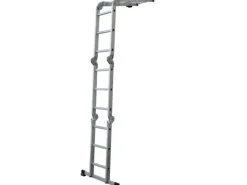 Leitern|Klapptritte^Mehrzweckleiter vierteilig 4 x 3 Sprossen Arbeitshöhe 4,5 m mit Arbeitsplattform