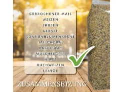 MeineHennen KÖRNER VITAL EXZELLENT 30 Kg PREMIUM Hühnerfutter Wachtelfutter mit Muschelschalen Buchweizen und Hirse