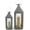 Metall Laterne 2er-Set Grau 40 / 60 cm