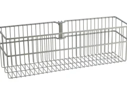 Wandregale|Metallregale^Metall-Drahtkorb 2-reihig 13,5 cm x 43,5 cm Weiß-Alu