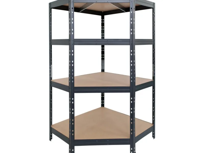 AR Shelving Metall-Eck-Schwerlast-Steckregal Rivet Anthrazit 180 cm x 90 cm x 45 cm x 65 cm