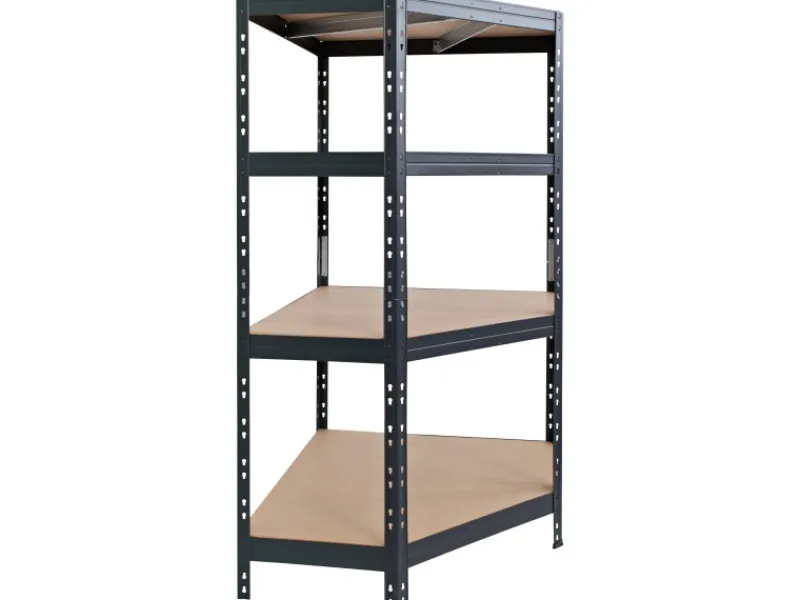 AR Shelving Metall-Eck-Schwerlast-Steckregal Rivet Anthrazit 180 cm x 90 cm x 45 cm x 65 cm