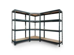 AR Shelving Metall-Eck-Schwerlast-Steckregal Rivet Anthrazit 180 cm x 90 cm x 45 cm x 65 cm