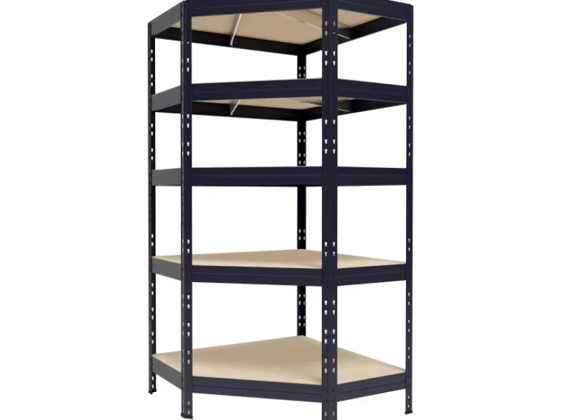 AR Shelving Metall-Eck-Schwerlast-Steckregal Rivet Anthrazit 180 cm x 90 cm x 45 cm x 65 cm