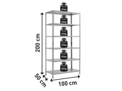 OBI Kellerregale|Metallregale^Metall-Schraubregal SR 100/65 Verzinkt 200 cm x 100 cm x 50 cm
