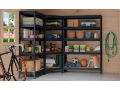 AR Shelving Metall-Schwerlast-Steckregal Rivet Anthrazit 180 cm x 90 cm x 45 cm 4 Böden