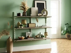 Wandregale|Kellerregale^Metall-Wandschiene 1-reihig 100 cm Weiß