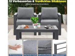 Kissenbezüge^MeXo Gartensessel Outdoor 2 Sitzer Loungesessel Wetterfest