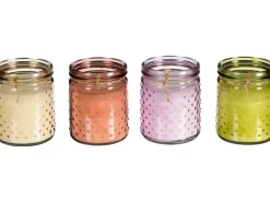 Mica Decorations Kerzen Citronella Braun Grün Lila Hellbraun Ø10 cm Farbsortiert