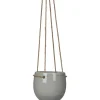 Mica Decorations Vasen^Topf Hängend Resa Rund Hellgrau 11,5 Ø 13,5 cm