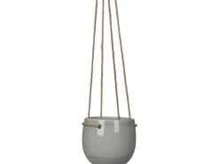 Mica Decorations Vasen^Topf Hängend Resa Rund Hellgrau 11,5 Ø 13,5 cm