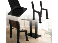 ML-Design Sitzbänke^2 Stück Bankbeine H-Form 47x77,5cm Schwarz Bankgestell mit Rückenlehne