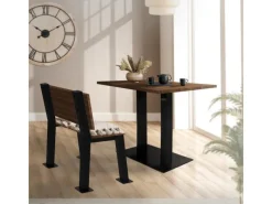 ML-Design Sitzbänke^2 Stück Bankbeine H-Form 47x77,5cm Schwarz Bankgestell mit Rückenlehne