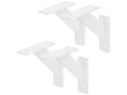 ML-Design Schweberegale^4 Stück Regalhalterung 120 x 120 mm Weiß Aluminium Schwebende