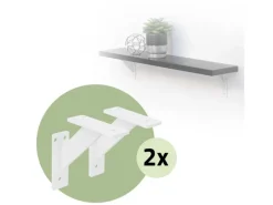 ML-Design Schweberegale^4 Stück Regalhalterung 120 x 120 mm Weiß Aluminium Schwebende