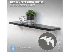 ML-Design Schweberegale^4 Stück Regalhalterung 120 x 120 mm Weiß Aluminium Schwebende