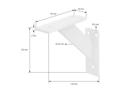 ML-Design Schweberegale^4 Stück Regalhalterung 120 x 120 mm Weiß Aluminium Schwebende