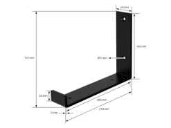 ML-Design Schweberegale^2 Stück Regalhalterung 20x4x14 cm Metall 8 Zoll L-Form