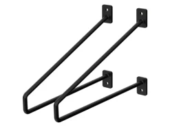 ML-Design Regale Schwarz|Bücherregale^2 Stück Regalhalterung 265 mm aus Stahl Haarnadel Regalwinkel