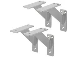 ML-Design Schweberegale^4 Stück Regalhalterung 120 x 120 mm Silber Aluminium Schwebende