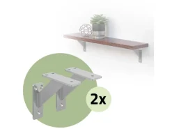 ML-Design Schweberegale^4 Stück Regalhalterung 120 x 120 mm Silber Aluminium Schwebende