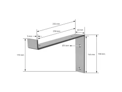 ML-Design 2 Stück Regalhalterung 25x4x14,5 cm aus Metall 10 Zoll L-Form