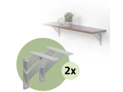 ML-Design Schweberegale^4 Stück Regalhalterung 18 x 18 cm Silber Aluminium Schwebende