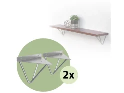 ML-Design Bücherregale|Metallregale^4 Stück Regalhalterung 160 mm aus Metall Dreieckige Schwebe