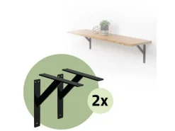 ML-Design Schweberegale^4 Stück Regalhalterung 240 x 240 mm Schwarz Aluminium Schwebende