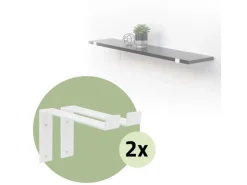 ML-Design Schweberegale^4 Stück Regalhalterung 25x4x14,5 cm Weiß aus Metall 10 Zoll L-Form