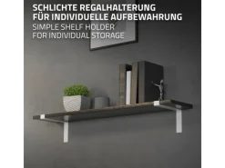 ML-Design Schweberegale^4 Stück Regalhalterung 25x4x14,5 cm Weiß aus Metall 10 Zoll L-Form