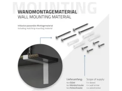 ML-Design Schweberegale^4 Stück Regalhalterung 25x4x14,5 cm Weiß aus Metall 10 Zoll L-Form