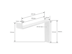 ML-Design Schweberegale^4 Stück Regalhalterung 25x4x14,5 cm Weiß aus Metall 10 Zoll L-Form