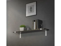 ML-Design Schweberegale^4 Stück Regalhalterung 25x4x14,5 cm Weiß aus Metall 10 Zoll L-Form