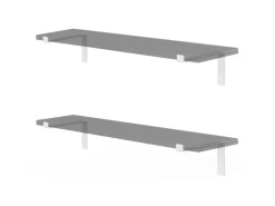 ML-Design Schweberegale^4 Stück Regalhalterung 25x4x14,5 cm Weiß aus Metall 10 Zoll L-Form