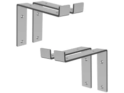 ML-Design Schweberegale^4 Stück Regalhalterung 20x4x14,5 cm Grau aus Metall 8 Zoll L-Form