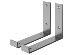 ML-Design Metallregale|Bücherregale^2 Stück Regalhalterung 20x4x14 cm aus Metall 8 Zoll L-Form