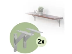 ML-Design Schweberegale^4 Stück Regalhalterung 180 x 180 mm Silber Aluminium Schwebende