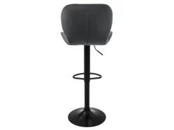 ML-Design Barhocker 2Er Set aus Samt Grau Gepolsterter Barstuhl mit Fußstütze