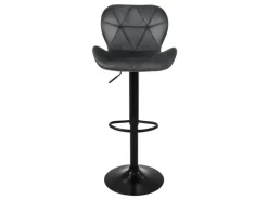 ML-Design Barhocker 2Er Set aus Samt Grau Gepolsterter Barstuhl mit Fußstütze