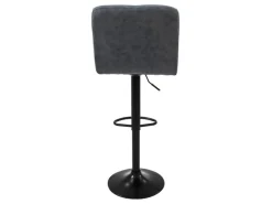 ML-Design Hocker^Barhocker 4Er Set aus Kunstleder Anthrazit mit Rückenlehne Fußstütze