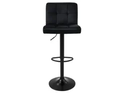 ML-Design Hocker^Barhocker 2Er Set aus Samt Schwarz Barstuhl mit Rückenlehne Fußstütze