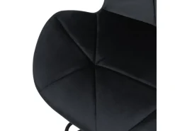 ML-Design Barhocker 2Er Set Samt Schwarz Gepolsterter Barstuhl mit Rückenlehne