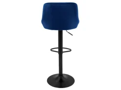 ML-Design Hocker^Barhocker 2Er Set aus Samt Blau Barstuhl mit Rückenlehne und Fußstütze