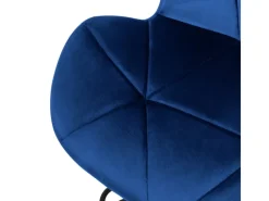 ML-Design Hocker^Barhocker 2Er Set aus Samt Blau mit Rückenlehne und Fußstütze