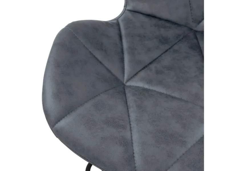 ML-Design Barhocker 4Er Set Kunstleder Anthrazit Rückenlehne Drehbar