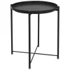 ML-Design Tische^Beistelltisch Rund 45xH52cm mit Abnehmbarem Tablett aus Metall Schwarz