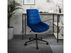 ML-Design Bürostuhl Blau Sitzfläche aus Samt Metallgestell Drehstuhl