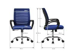 ML-Design Stühle^Bürostuhl Ergonomisch Blau Höhenverstellbarer Drehstuhl